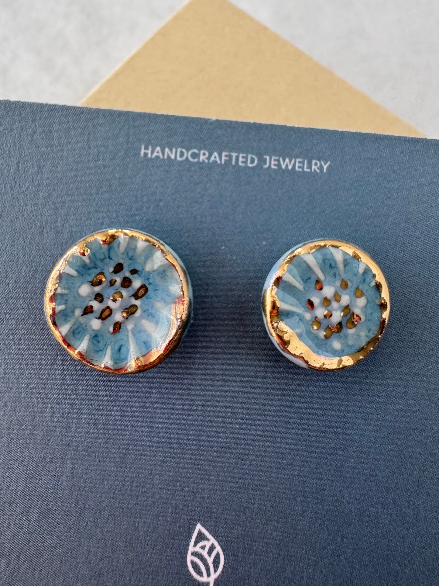 Blue Anemone Stud Earrings