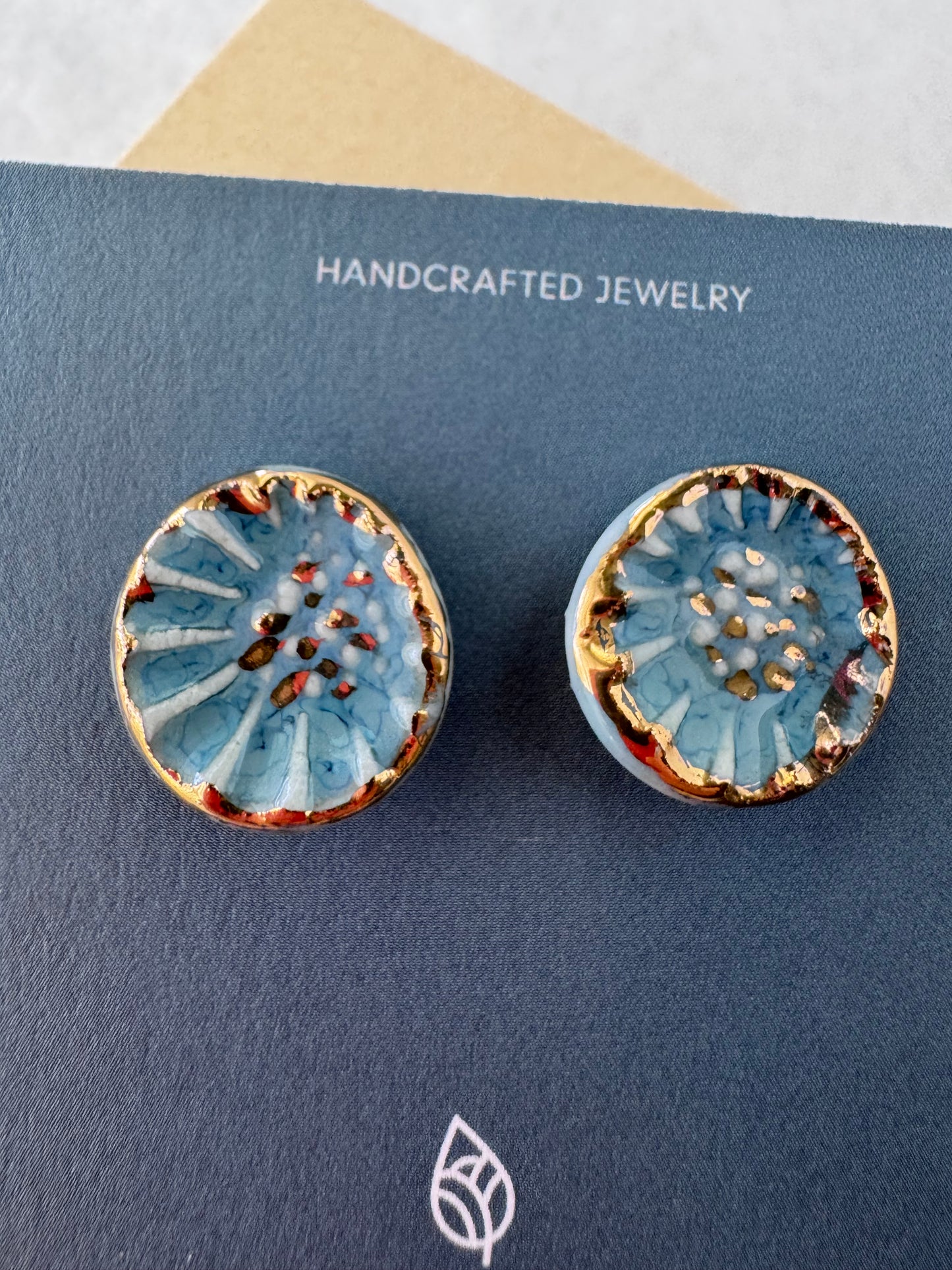 Blue Anemone Stud Earrings