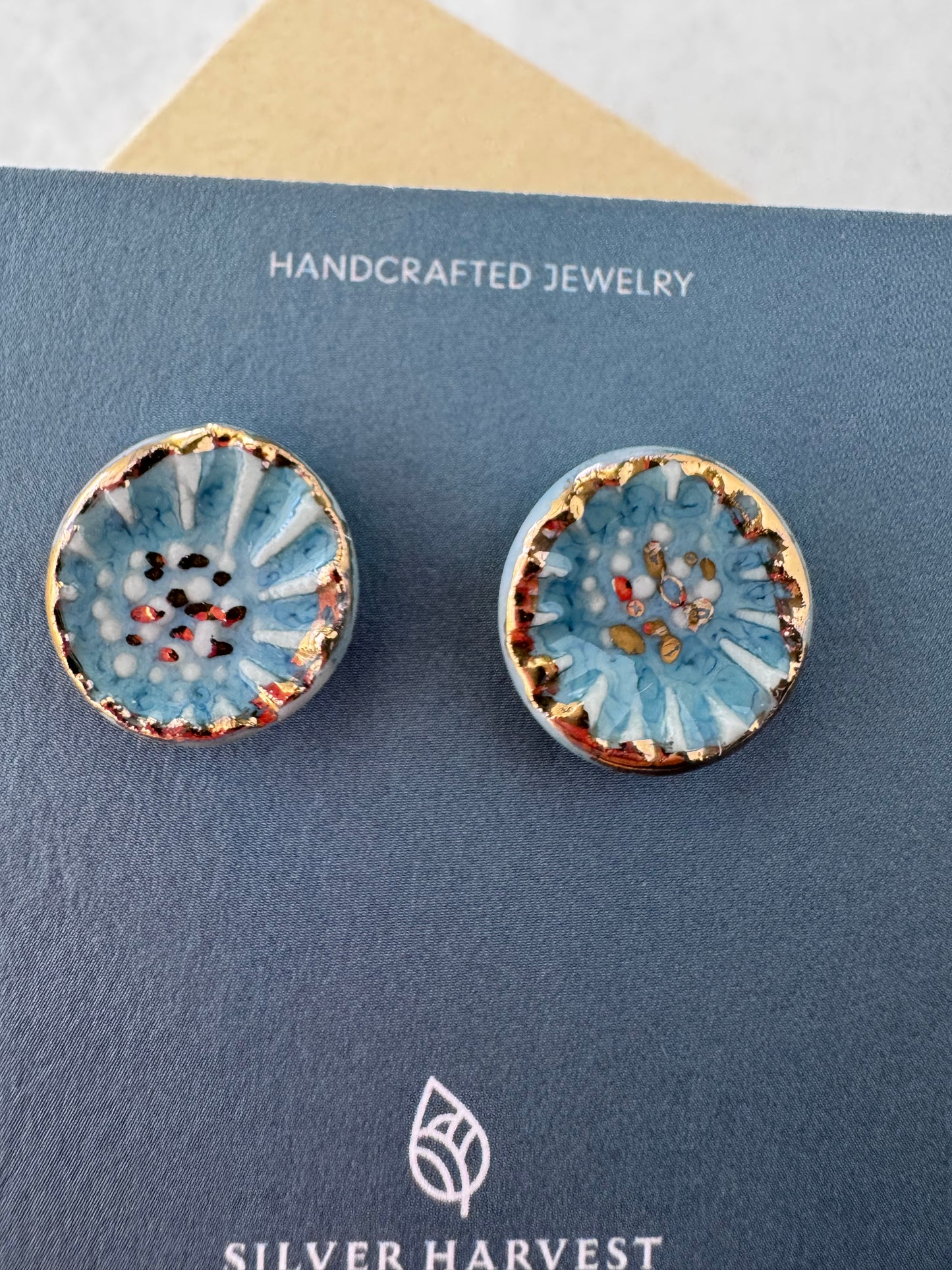 Blue Anemone Stud Earrings