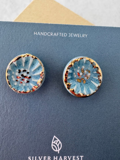 Blue Anemone Stud Earrings