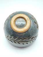 Load image into Gallery viewer, Hand Carved Blue Stoneware Bowl – One of a Kind Ceramic Bowl for Everyday Use | Bowl No. 5
