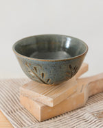 Load image into Gallery viewer, Hand Carved Blue Stoneware Bowl – One of a Kind Ceramic Bowl for Everyday Use | Bowl No. 1
