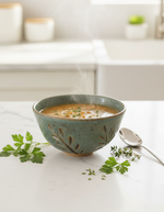 Load image into Gallery viewer, Hand Carved Blue Stoneware Bowl – One of a Kind Ceramic Bowl for Everyday Use | Bowl No. 1
