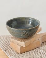Load image into Gallery viewer, Hand Carved Blue Stoneware Bowl – One of a Kind Ceramic Bowl for Everyday Use | Bowl No. 8

