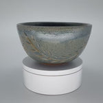 Load and play video in Gallery viewer, Hand Carved Blue Stoneware Bowl – One of a Kind Ceramic Bowl for Everyday Use | Bowl No. 10
