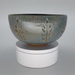 Load and play video in Gallery viewer, Hand Carved Blue Stoneware Bowl – One of a Kind Ceramic Bowl for Everyday Use | Bowl No. 7
