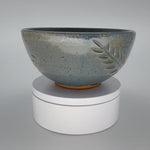 Load and play video in Gallery viewer, Hand Carved Blue Stoneware Bowl – One of a Kind Ceramic Bowl for Everyday Use | Bowl No. 4
