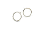 Load image into Gallery viewer, Silver Textured Circle Earrings
