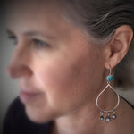 Load image into Gallery viewer, Concho | Sterling Silver Dangle Earrings with Turquoise - Silver Harvest Studio
