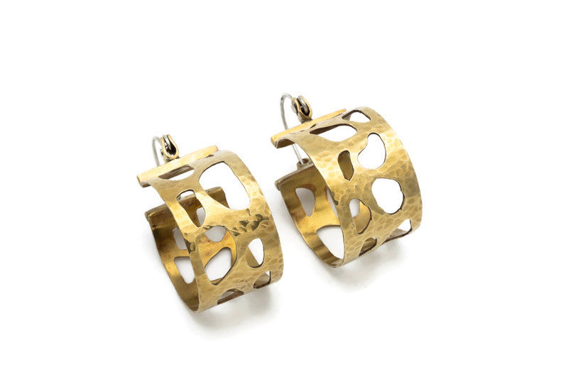 Gold Patterned Hoop Earrings