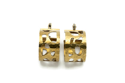 Gold Patterned Hoop Earrings