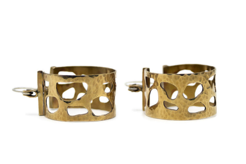 Gold Patterned Hoop Earrings