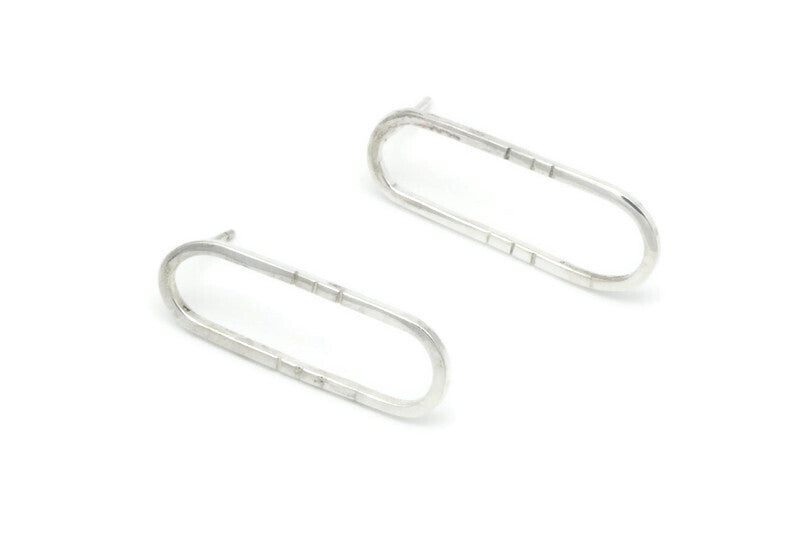 Silver Oval Earrings