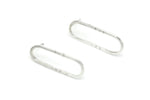 Load image into Gallery viewer, Silver Oval Earrings
