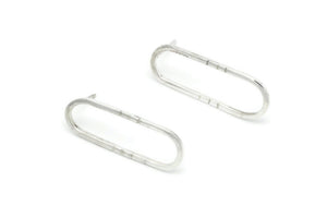 Silver Oval Earrings