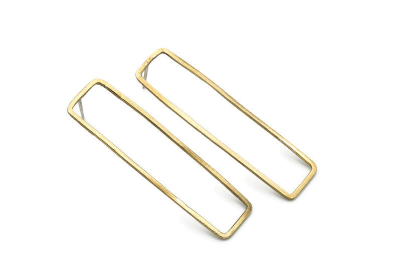 Gold Rectangle Earrings