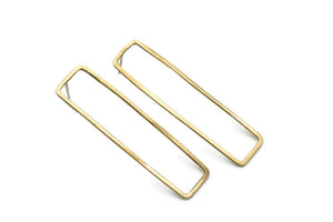 Gold Rectangle Earrings