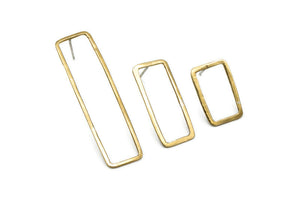 Gold Rectangle Earrings