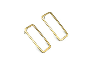 Gold Rectangle Earrings