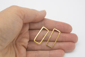 Gold Rectangle Earrings