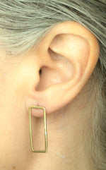 Load image into Gallery viewer, Gold Rectangle Earrings
