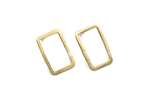 Gold Rectangle Earrings