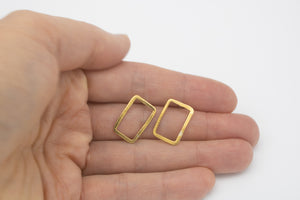 Gold Rectangle Earrings