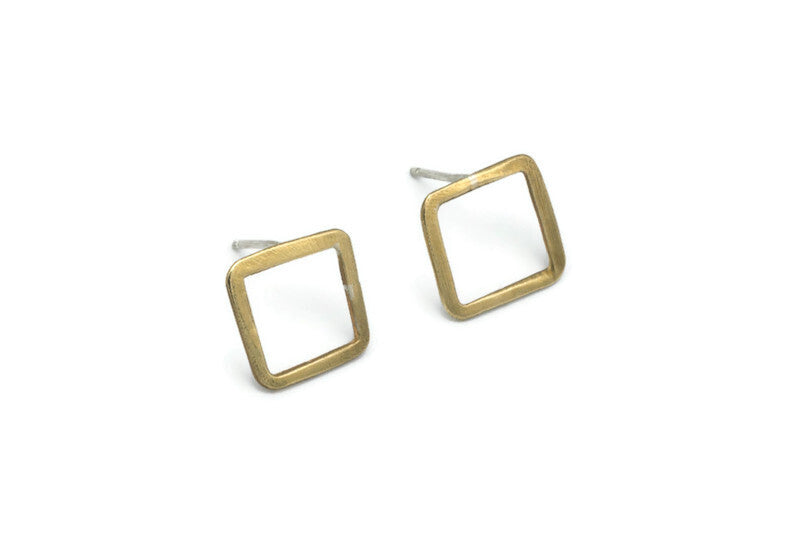 Gold Square Earrings