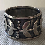 Load image into Gallery viewer, Trailing | Sterling Silver Botanical Statement Ring with Turquoise - Silver Harvest Studio
