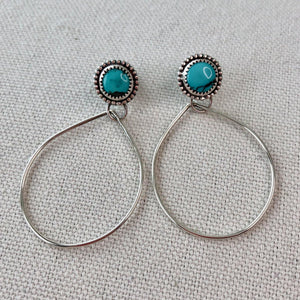 Mira | Sterling Silver Dangle Earrings with Turquoise - Silver Harvest Studio