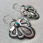 Load image into Gallery viewer, Silver Lace | Sterling Silver Dangle Earrings with Turquoise - Silver Harvest Studio
